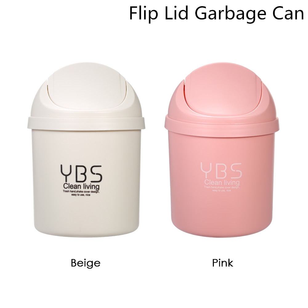 Household Office Use Dustbin Simple Trash Can Kitchen Bedroom Bathroom Garbage Bin with Flip Lid Waste Bins Mini Trash Box