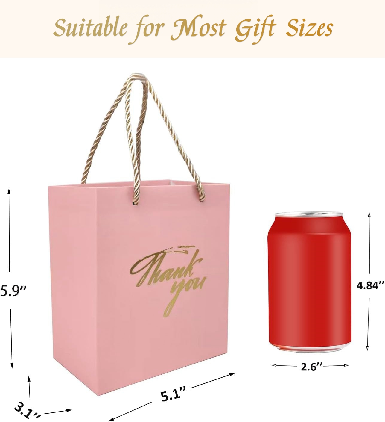 20-50 Pack Huwelijkscadeauzakjes Kleine Dank U Cadeauzakjes met Handvatten Mini Cadeau Papieren Zakken Bulk Babyshower Verjaardagsfeestje Gunsten