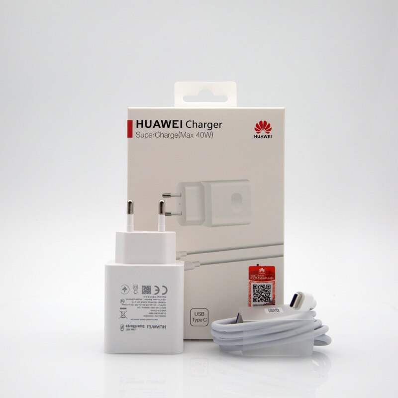 Huawei original ue carregador 40w supercharge usb adaptador de alimentação 5a usb tipo c cabo mate 30 pro 20 nova 5 pro p20 p30 pro: EU set with BOX