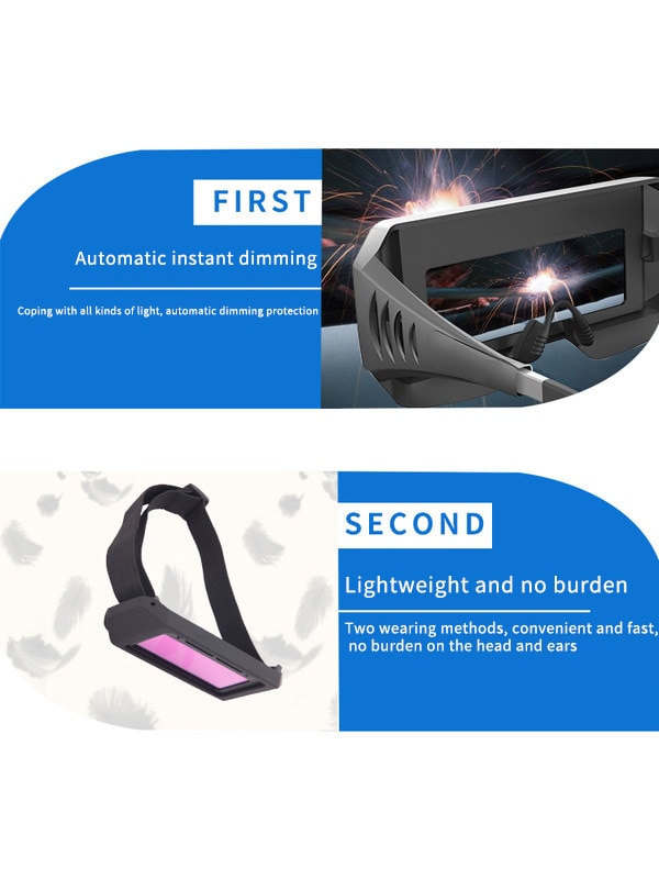 Auto Darkening Welding Helmet Automatic Light Change Auto Darkening Anti- Eyes Shied Goggle Glasses for Eyes Glasses