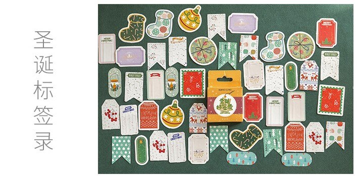 46 stk / parti kawaii papirvarer klistermærker god jul dagbog dekorative mobile klistermærker scrapbooking diy håndværk klistermærker: Shengdanbiaoqianlv
