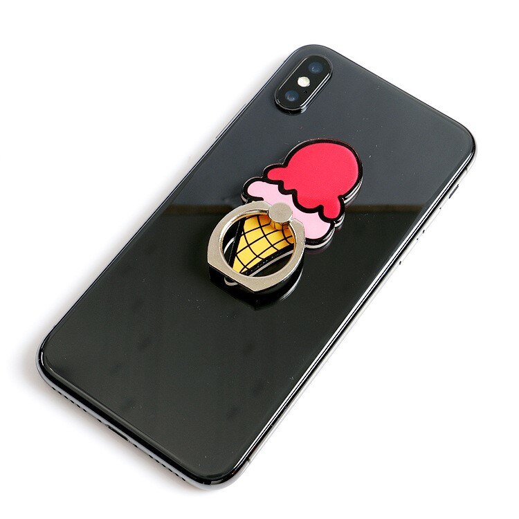 Finger Ring Banana Kaktus Handy Ständer Halter Eis Smartphone Halter Stehen für Iphone Xiaomi Alle Telefon: Silber