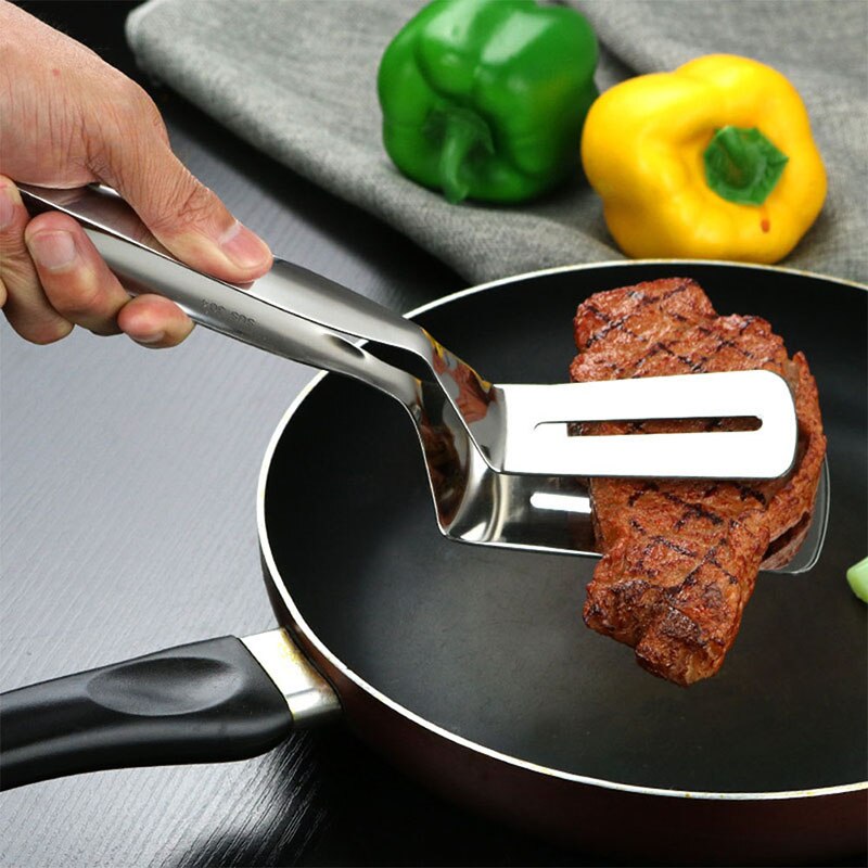 Résistance à haute température ramasser commodément les aliments outils en acier inoxydable Barbecue pince à frire viande cuisine pince de cuisson