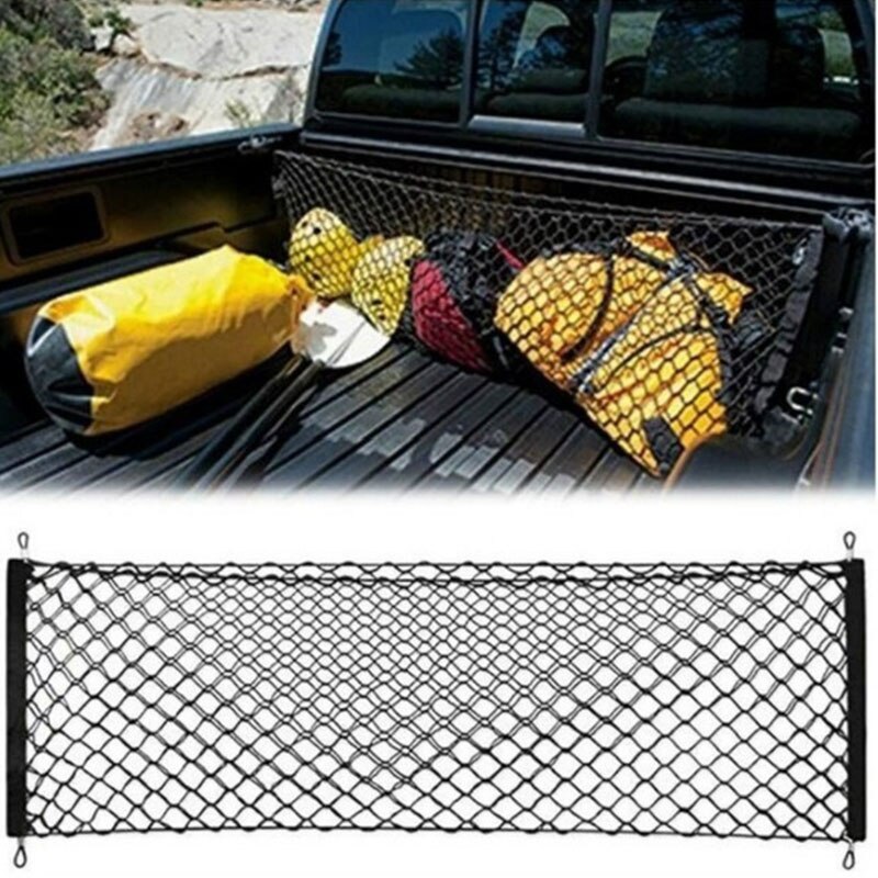 110 x 50 cm bagasjerom bagasje bagasje nylon elastisk nettnett holder med 4 plast kroker lomme