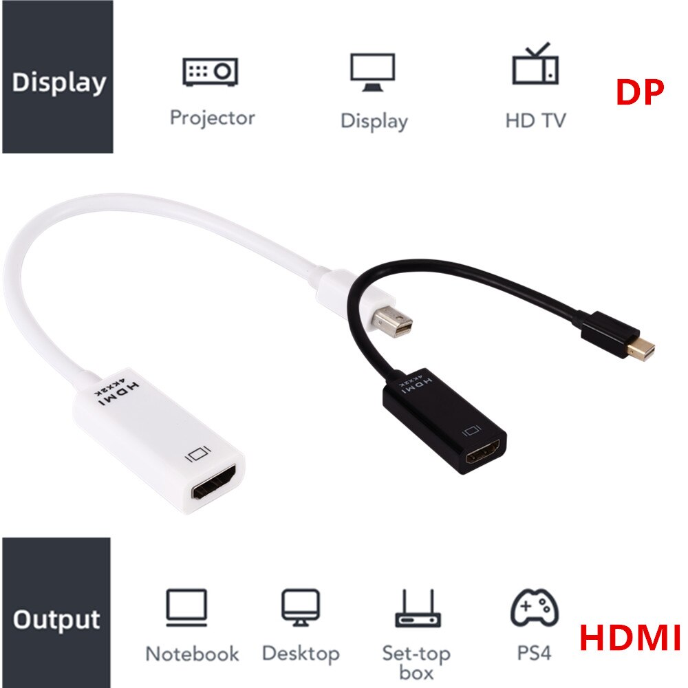 Mini Displayport Cable a HDMI 4k TV proyector Projetor DP 1,4 convertidor de puerto de pantalla para Mac Mini Apple Macbook Air Pro