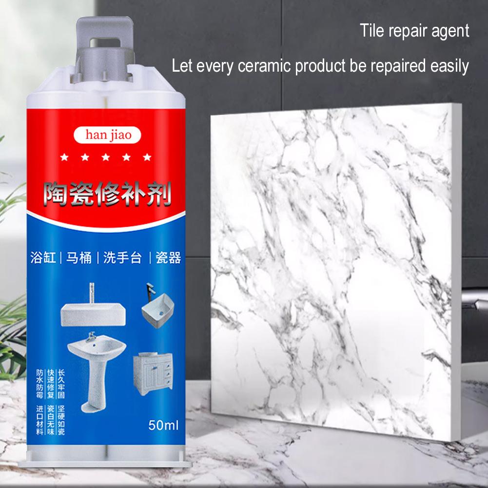 50ml Fliesen und Keramik glasur Reparatur Einfügen Fix Wanne Chips versenken Risse mit Super haftung für Porzellan Keramik Emaille schnell trocknend