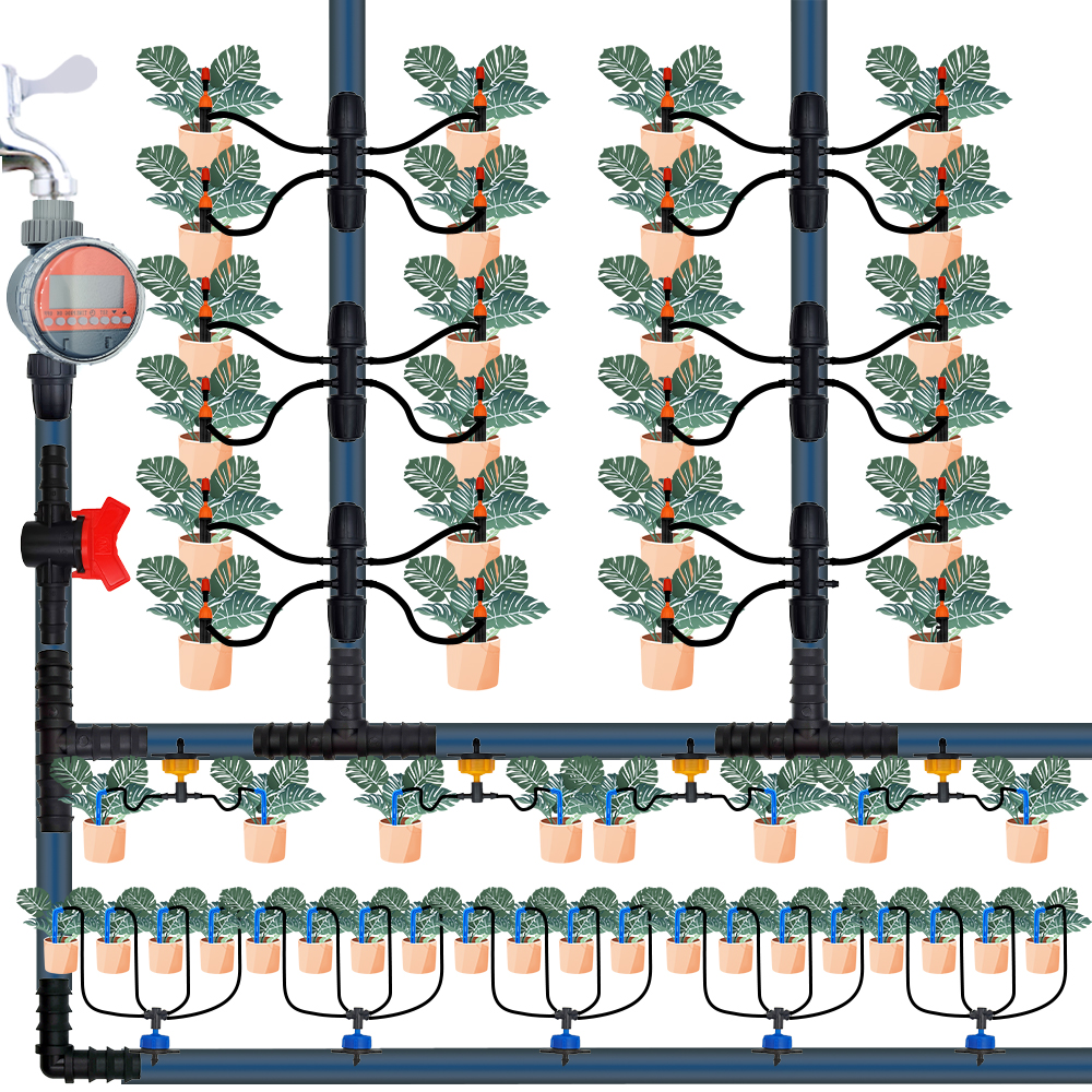 34 Pz 1/2 "kit di Raccordi per Irrigazione a Goccia Dritto tee Gomito Spina per 1/2 Pollici 16mm Tubo di Irrigazione da Giardino Tubo Collegare