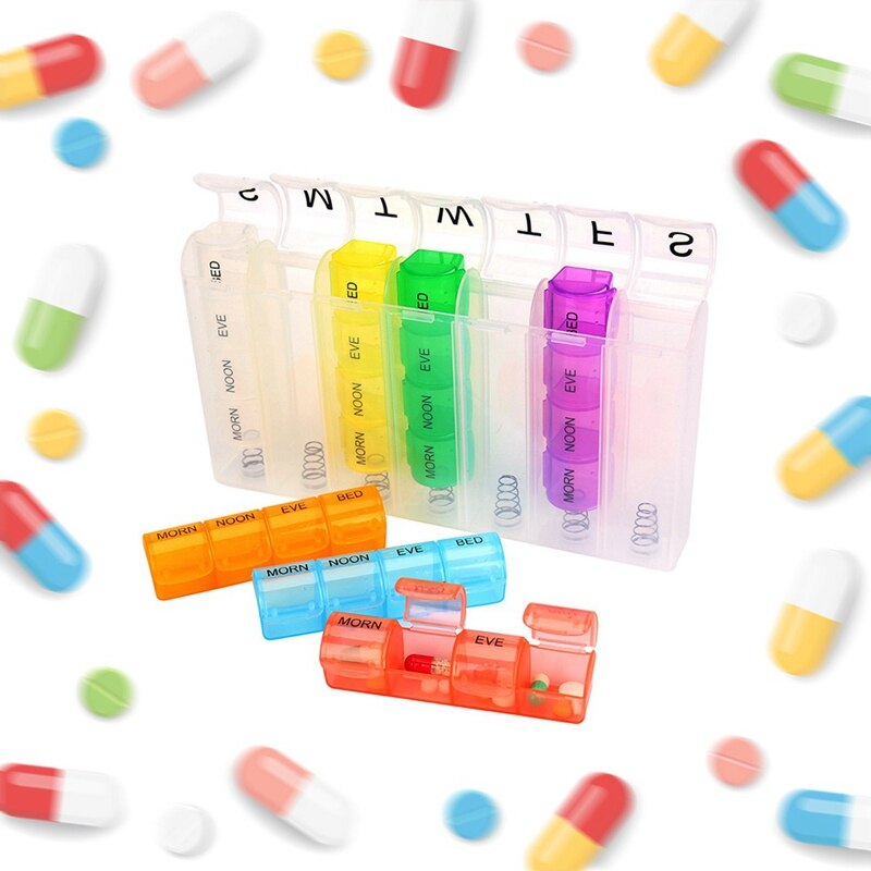 Organizer AM NOON PM 7 DAY Weekly Tablet Pill Box Holder Medicine Dispenser Organizer Case