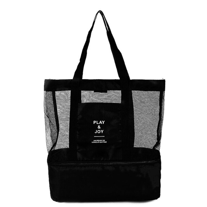 Bolsa enfriadora doble para pícnic, bolso multifunción para pañales de bebé, botellas, organizador de alimentos, bolsa de hielo portátil, Enfriador de alimentos y cerveza: Black