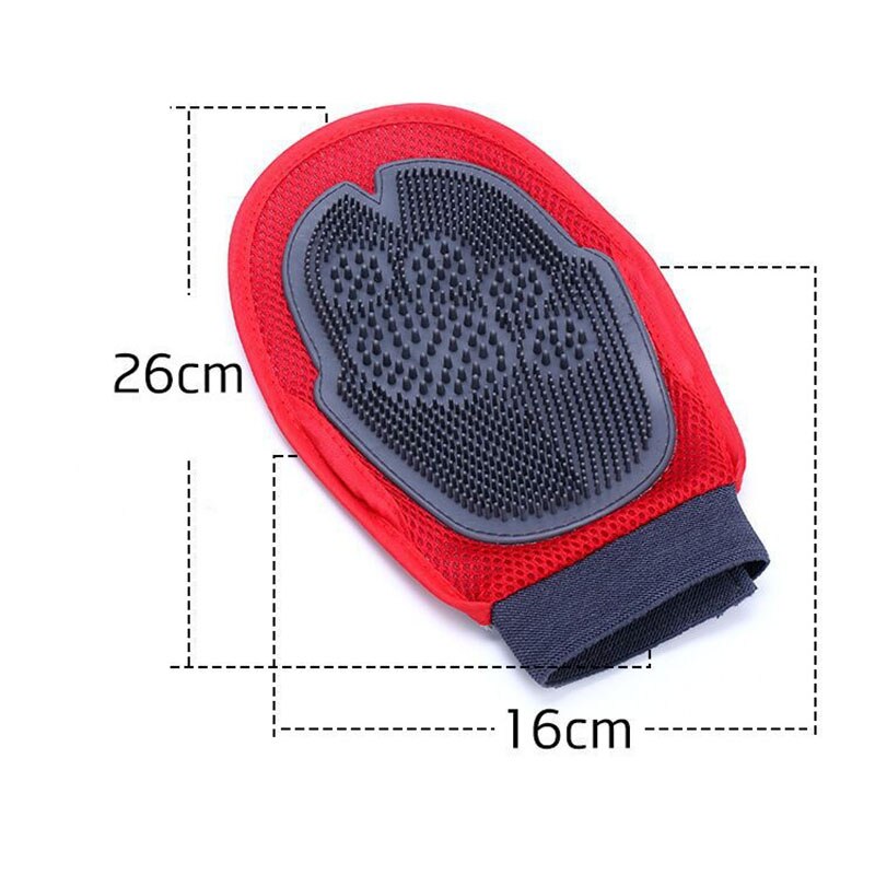 Siliconen hondenborstel handschoen ontwollende zachte verzorging van huisdieren hondenbad kat schoonmaakbenodigdheden kammen wanten nekmassager dier: Default Title