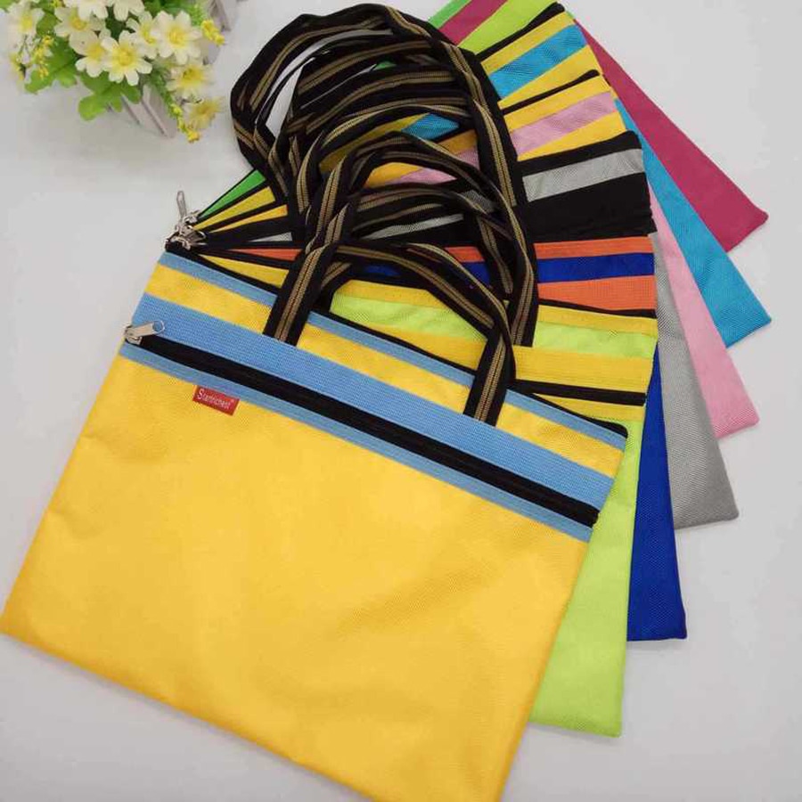 Sac de Document d'affaires A4 fourre-tout fichier dossier classement sacs de réunion côté fermeture éclair poche bureau Oxford tissu ordinateur portable sacs
