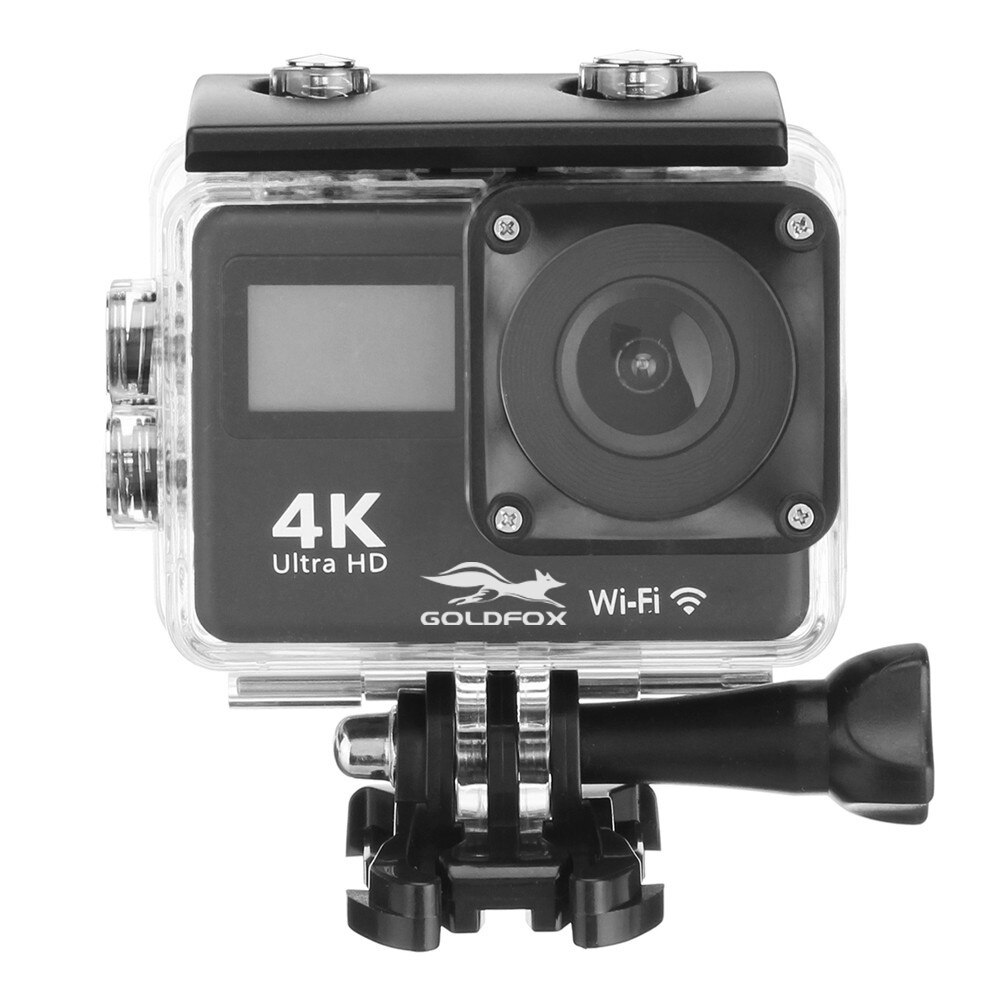 4K Wifi Actie Camera 2 Inch Touch Screen Hd 1080P Waterdichte Sport Dv Afstandsbediening Video-opname Dual sceen Sport Camera: Black