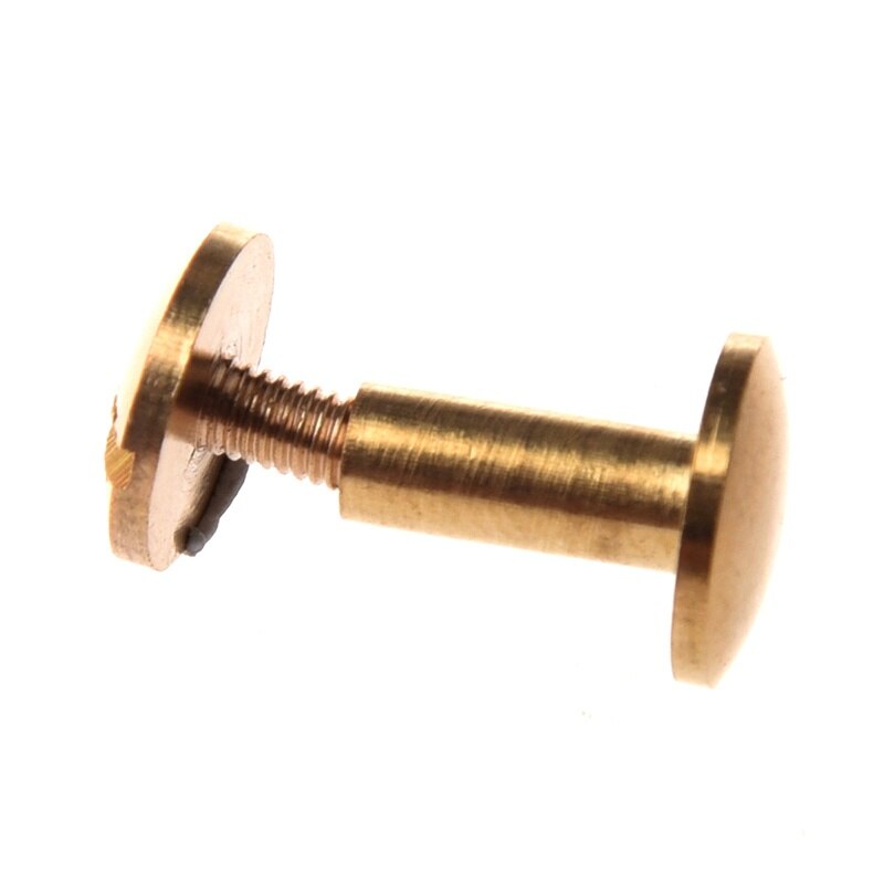 10x boog massief messing knoop stud schroef spijker schroef achterkant leren klinknagel riem 10mm: Default Title