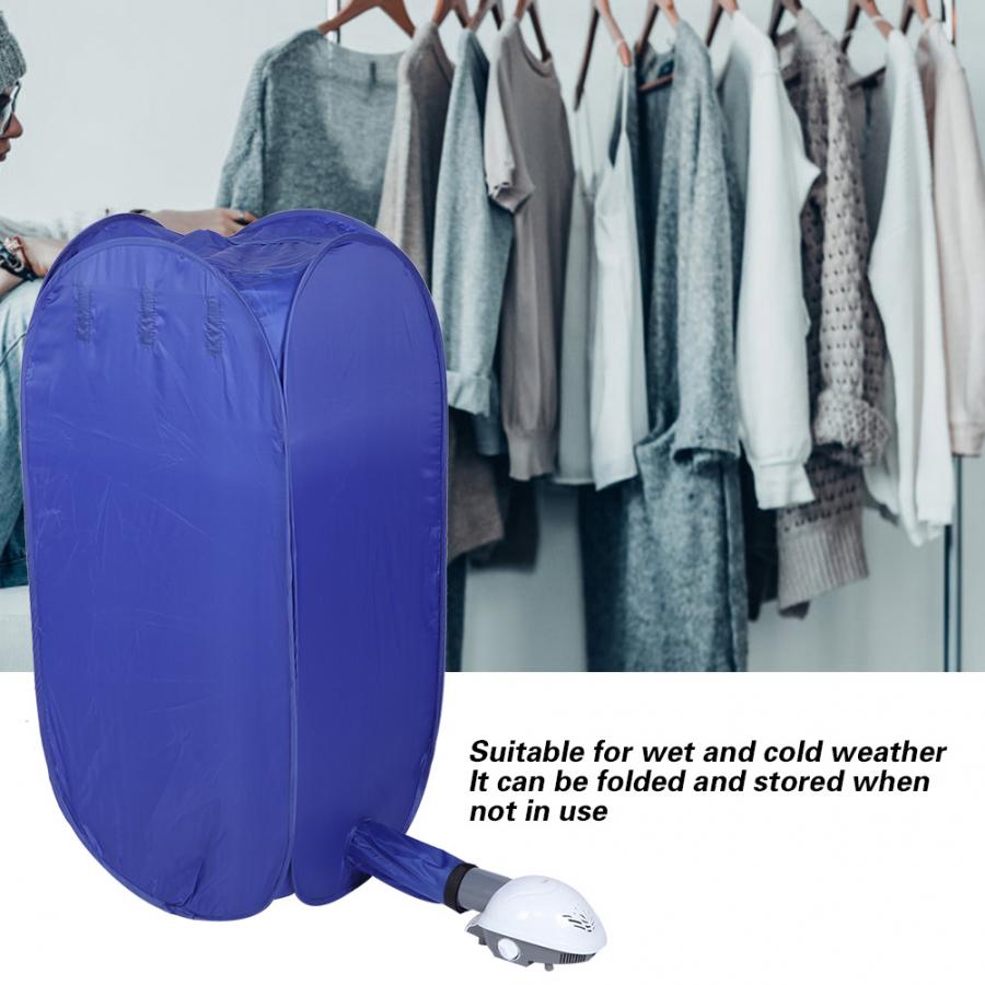 800W Portable Electric Clothes Dryer Multifunction Travel Folding Warm Air Cloth Drying Bag Heater Hanger Laundry Clothing Rack