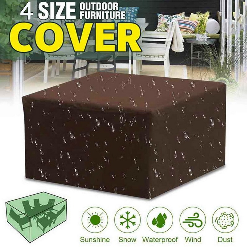 Outdoor Garden Furniture Rain Cover Waterproof Oxford Wicker Sofa Protection Set Garden Patio Rain Snow Dustproof Brown