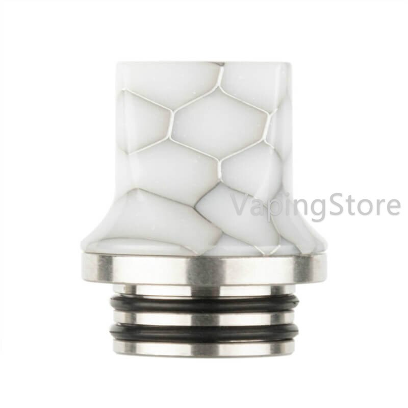 Delrin SS 810 Flat Drip Connector Tip Polished Adaptor Odan Tank/Odan Mini Tank/Skrr S/NRG Tank/Hellvape Destiny RTA Mouthpiece: Cobra White