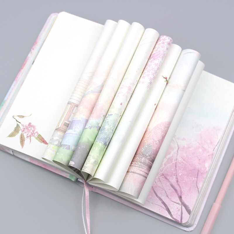 Sakura girl notitieboekje, vulpapier, kleurenplanner, binnenpagina, schrijfwaren, schoolbenodigdheden, dagboek, kawaii
