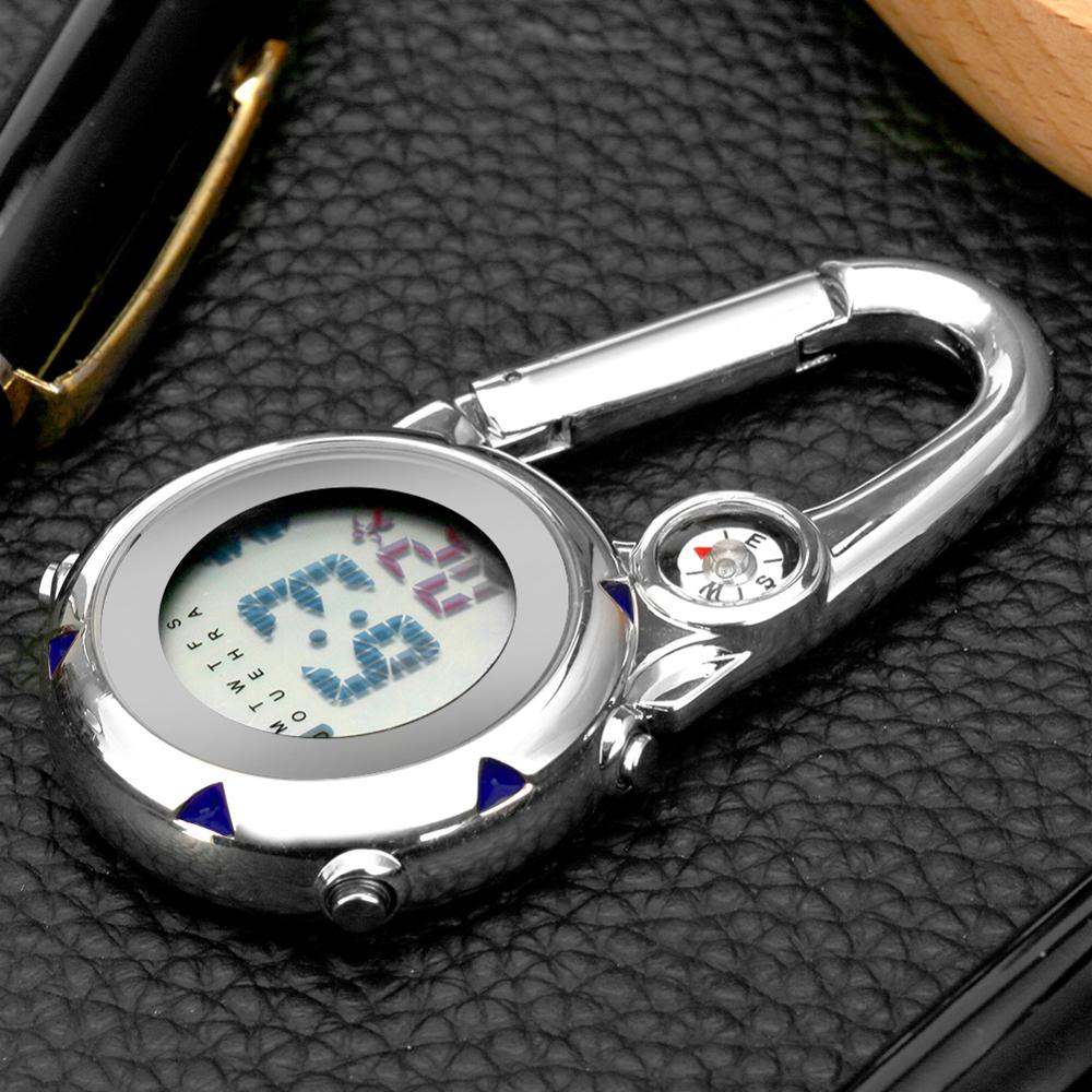 Multifunction Hook Up Carabiner Watch Sports Digital Watches Portable Mini Clip On Watch Clip Watch for Men Women