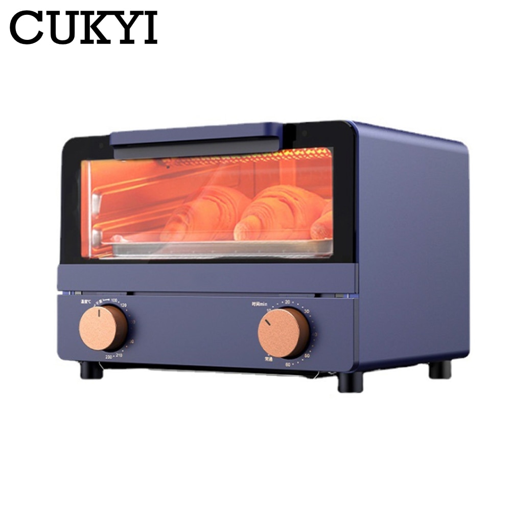 Cukyi nyeste mini elektrisk ovn 6l fuldautomatiske madvarmer bbq værktøjer kyllingevinge cookie kage bagningsværktøj 30 min timing