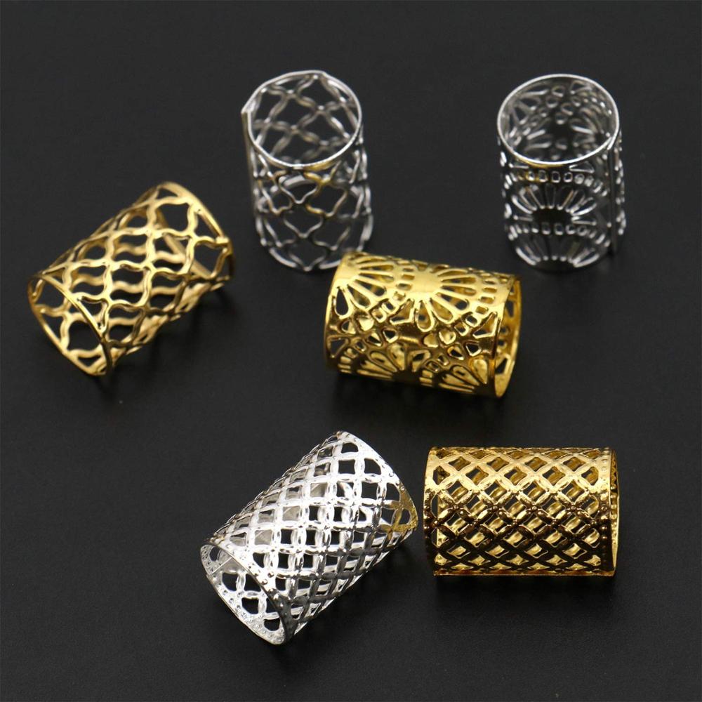 30-60pcs/lot Dreadlocks Beads Metal Dread Golden and Silver Hair Rings Locks Metal Cuffs Hair Beads Braiding Hair Jewelry