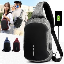 38# Men Bag Multifunctional Waterproof Chest Pack Usb Charging Interface Sports Outdoor Shoulder Crossbody Bag Bolso Hombre