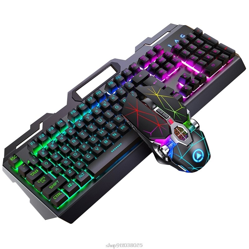104Keys RGB Aluminum Alloy Gaming Keyboard and RGB Gaming Mouse Set with Mobile Phone Stand Function Key D24 20: 5