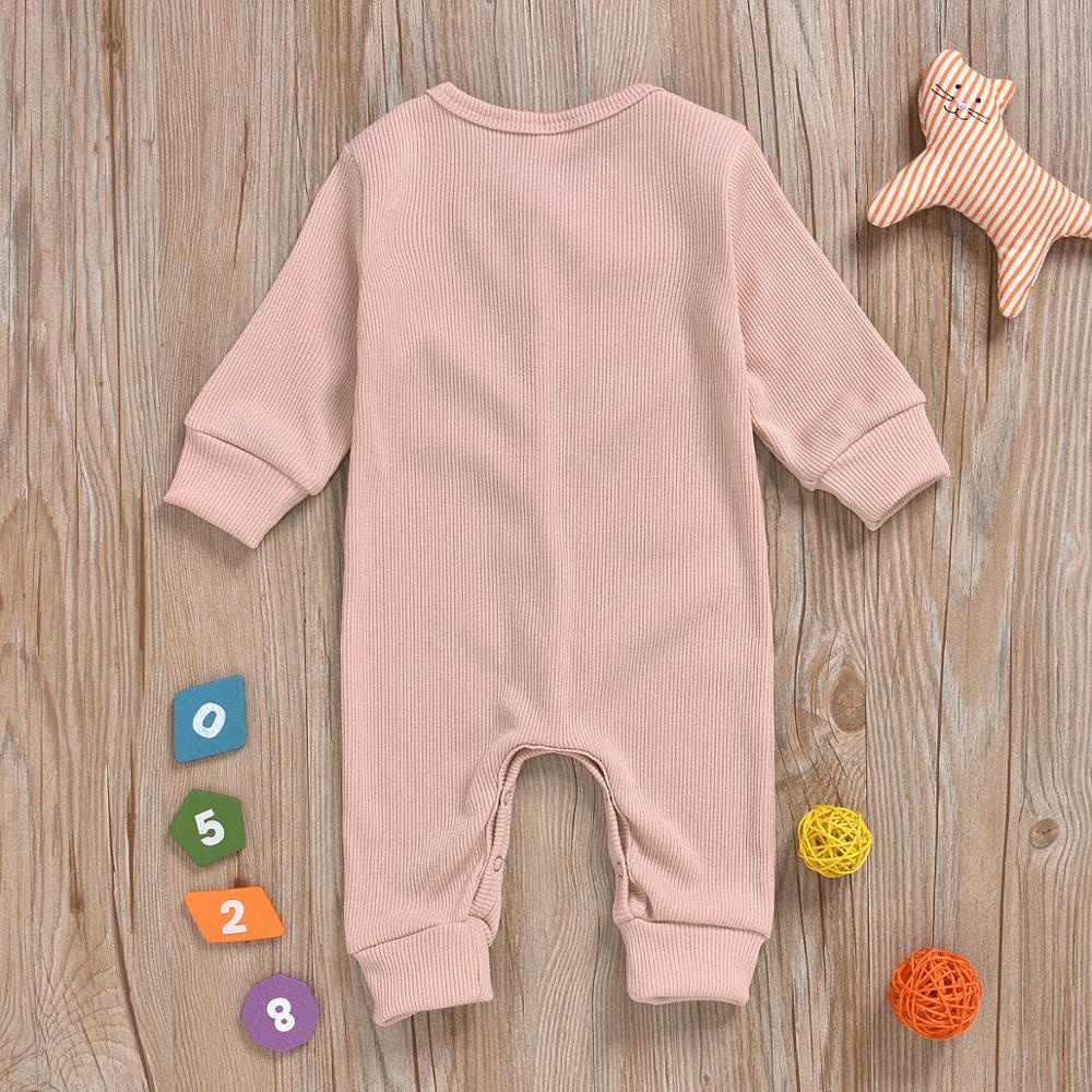 Solide enfants bébé fille garçon automne hiver vêtements tricoté barboteuse combinaison tenue globale
