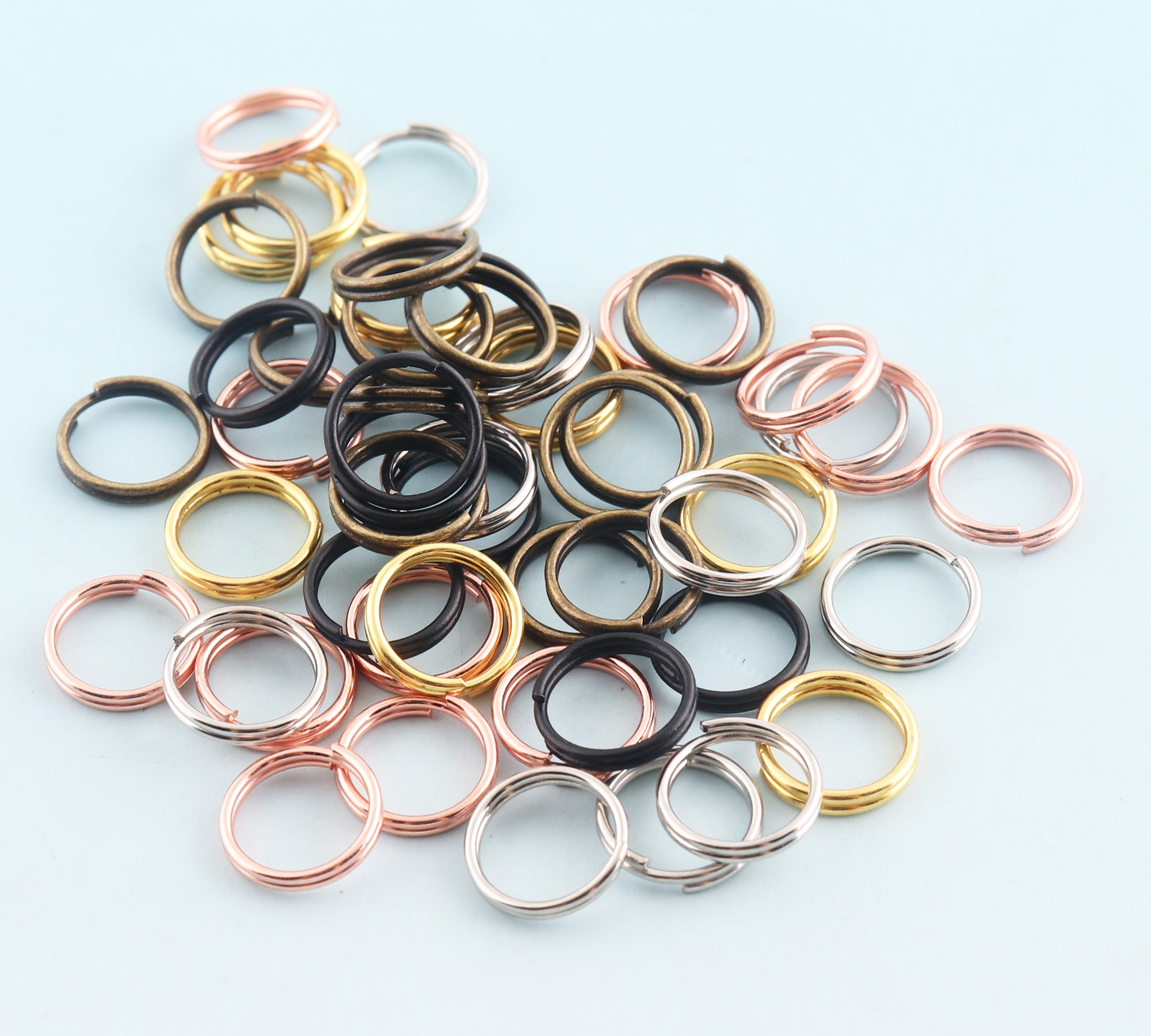 100 st delade ringar, 8mm/10mm nyckelringar i roséguld, hoppringar i metall, nyckelring för smyckestillverkning, tillbehör