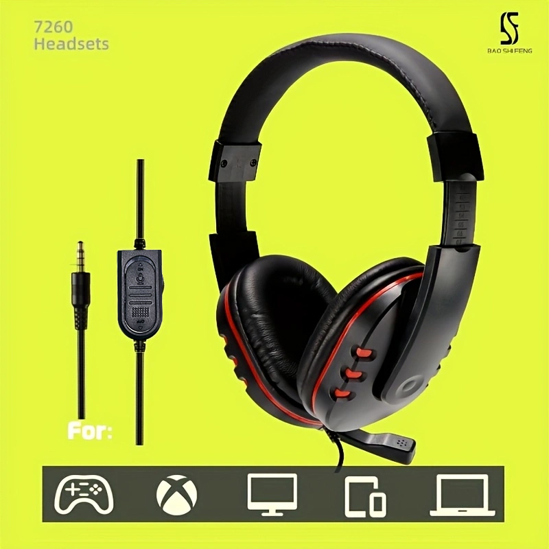 Cuffie Gaming Over-Ear - Headset Cablato con Microfono - Control Volume - 300g - per Laptop, Desktop, Dispositivi Gaming