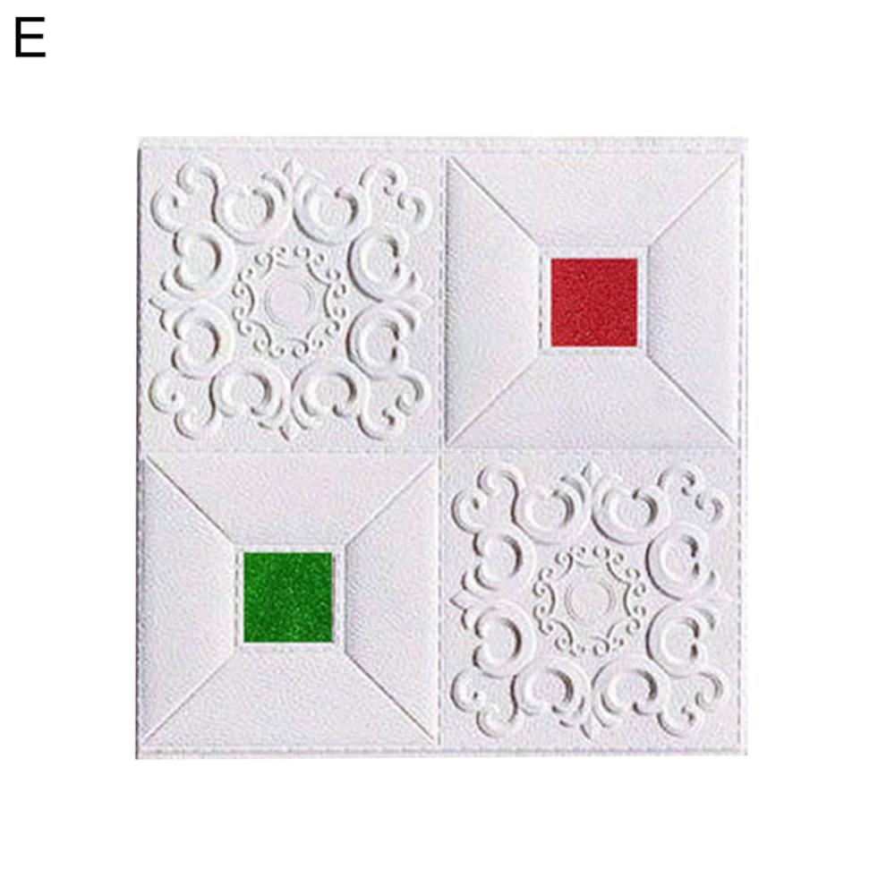 Self-adhesive 3D Embossed Wall Sticker Celling Panel Decal Living Room Bedroom Background Wallpaper Home Wall Decoration: E