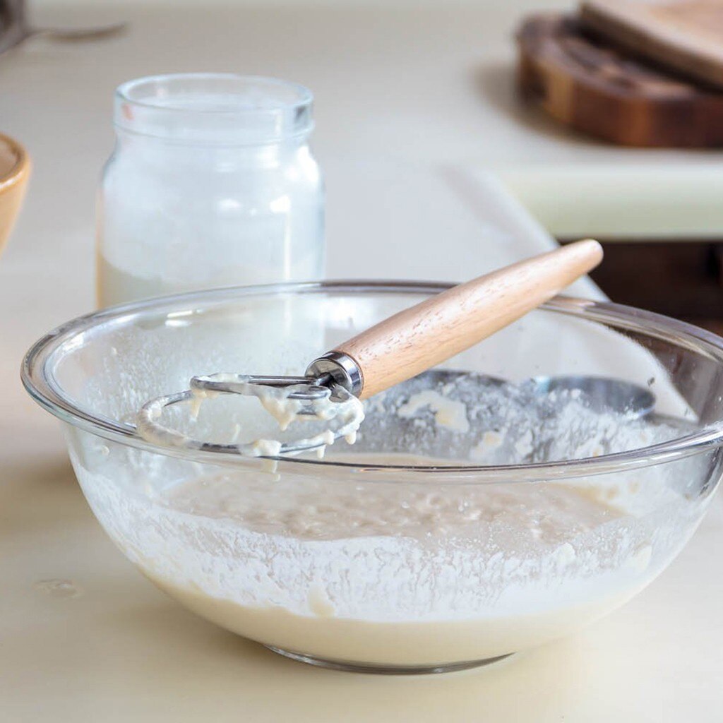 33X8Cm Rvs Eiklopper Diy Brood Deeg Gereedschap Bakken Accessoires Houten Handvat Klop Stok Keuken Gadgets eiken # D