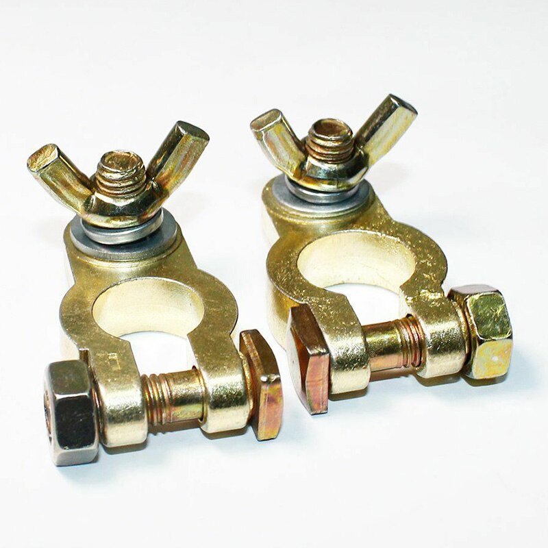 2PCS Auto Battery Terminal Connector Heavy Duty Battery Terminals Clamp Dual Connector Positive Negative Battery Connectors