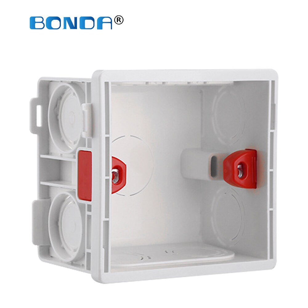 Wall Switch BOX Adjustable Wall Socket Cassette 86mm 50mm Depth Plastic Materials Light Switch EU Standard Internal Mount Box