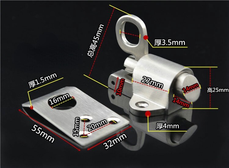 stainless steel Self-closing Automatic latch/bolt,balcony Aluminum doors/windows Intermediate latch/spring bolt,door hardware: Round