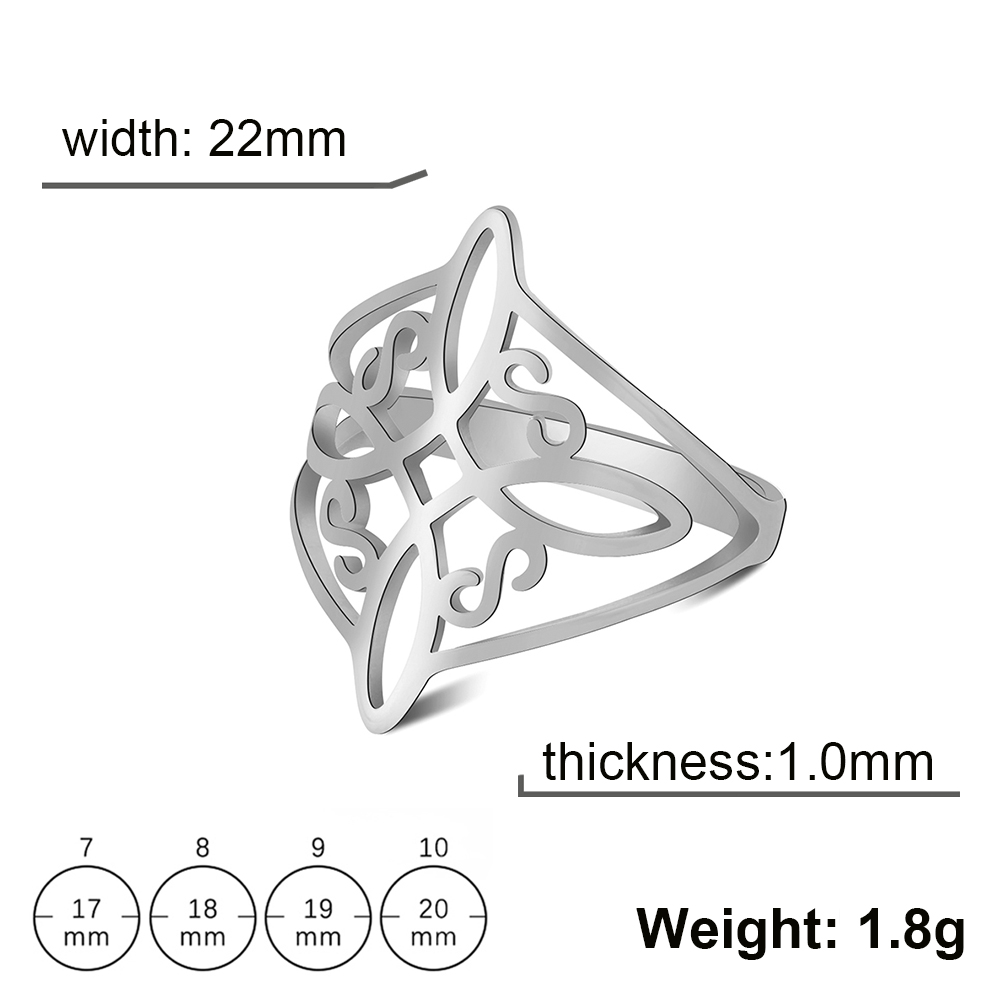 Skyrim Hexenknoten-Ring, Edelstahl, goldfarben, Hexerei, Amulett, Schutz, Fingerringe, Wicca, Kreuz, Celtics, Knoten, Schmuck: 6 / Silber