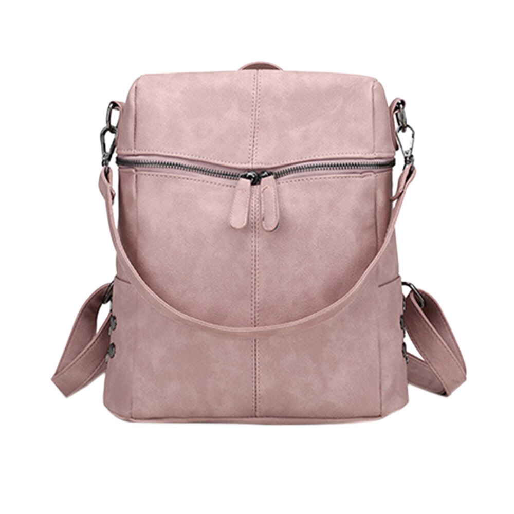 ¡Novedad de ! Mochila de piel sintética para mujer, bonita Cartera horizontal a la , bolso de viaje, bolso de almacenamiento a la , mochilas para mujer: pink