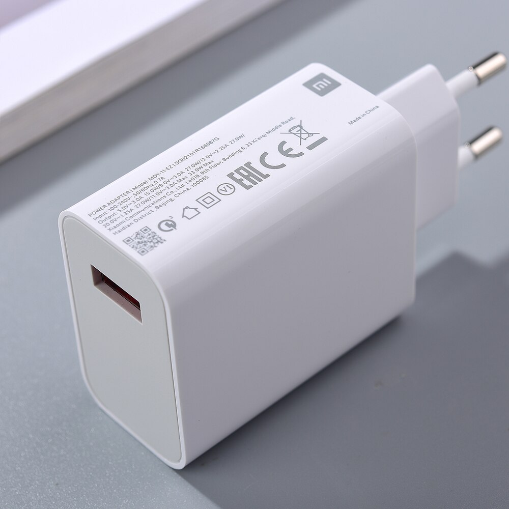 For Xiaomi Mi 10 10T Pro Redmi Note 10 Pro Charger 33W EU Turbo Fast Charger 5A Type C For Mi 10T 11 Lite 9 X3 NFC Redmi K30 Pro: EU charger only