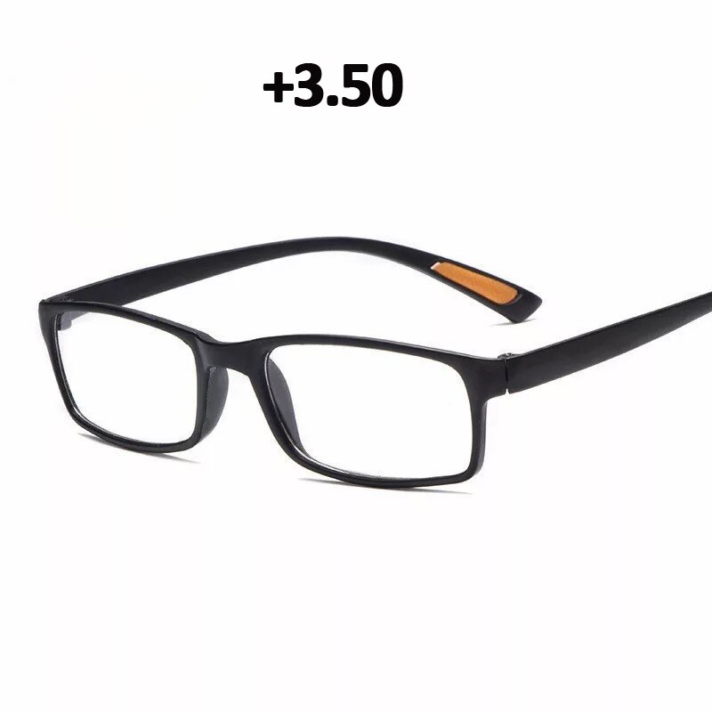 Seedfly  tr90 ultralichte leesbril voor dames, flexibele presbyopiebril, dioptrie 1.0, 1.5 2.5 4.0, heren, zwart, hyperopiebril: Zwart 350