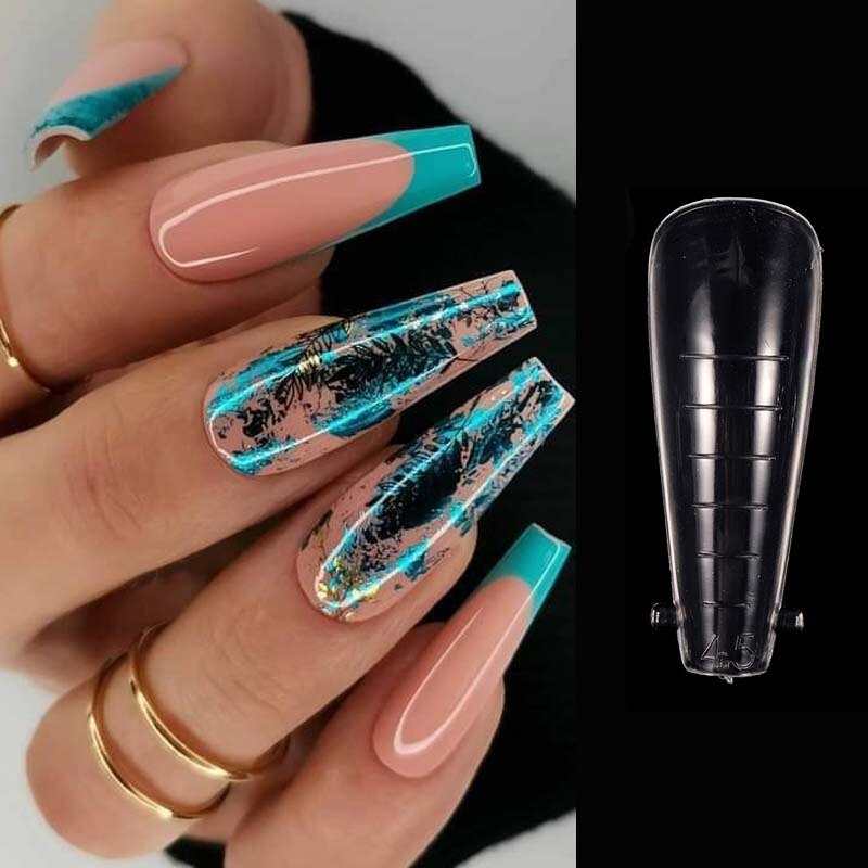 60 stk dual form negle forlængelsesforme til hurtig opbygning af akryl fransk kiste falske negle system nail art tips top form former