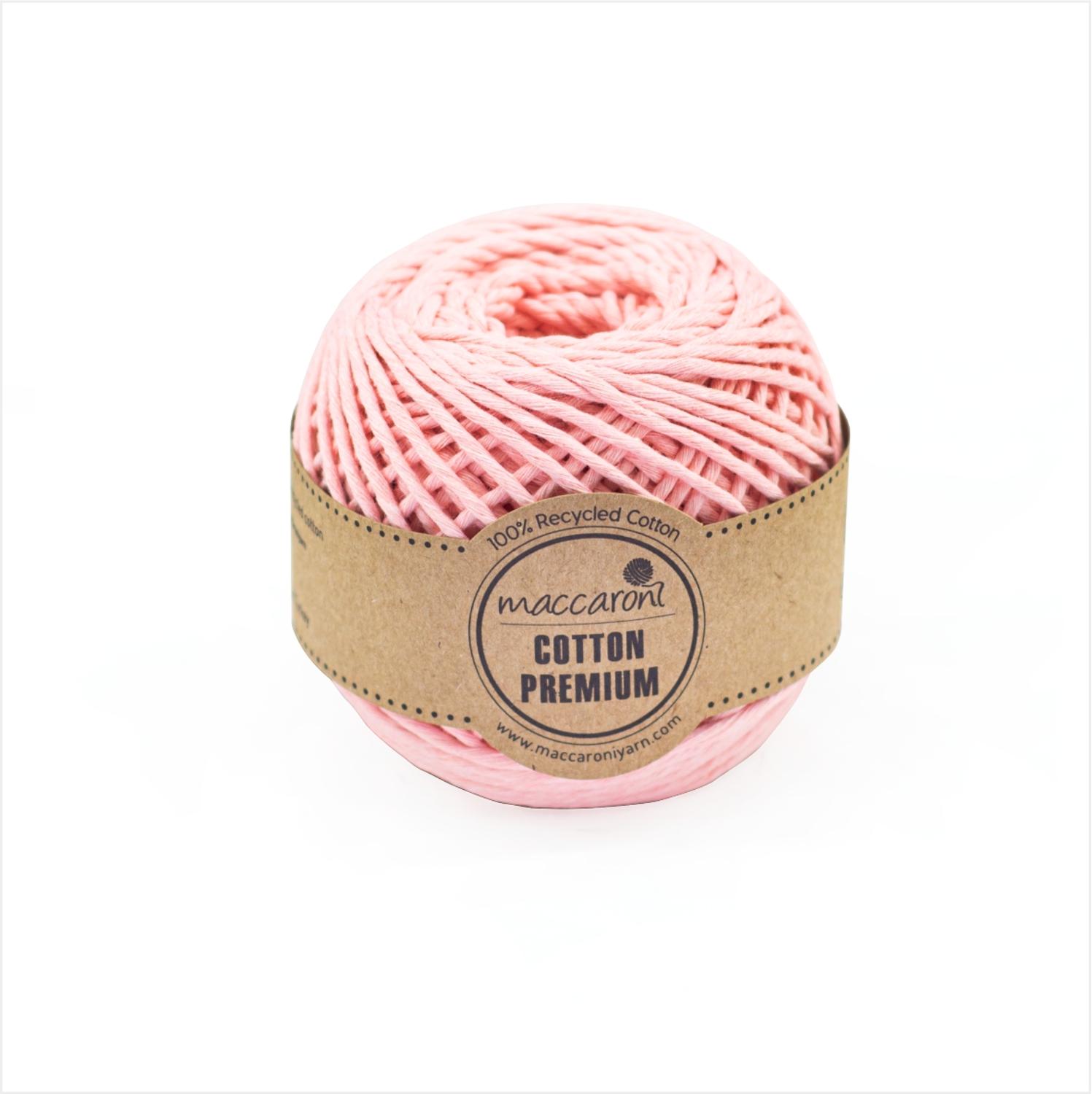 Macaroni bomuld premium macrame garn enkelt snoet 1 mm: Lyserød