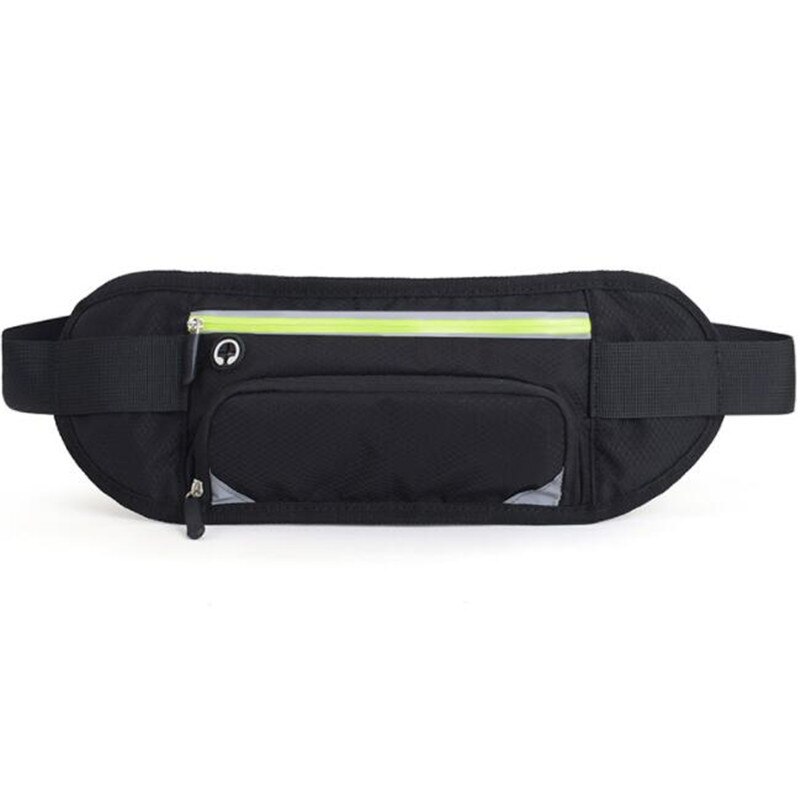 Running Bag Sport Water Fles Houder Running Belt Heuptas Waterdicht Heuptasje Mannen Vrouwen Sport Gym Fitness Run tas: Black Green