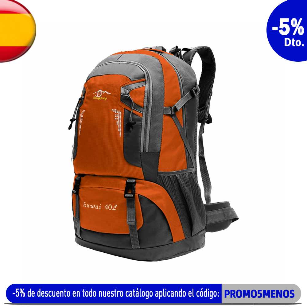 40L Orange Waterproof Backpack Travel Bag for Hiking Climbing Camping Outdoor Luggage Mountain Mountaineering