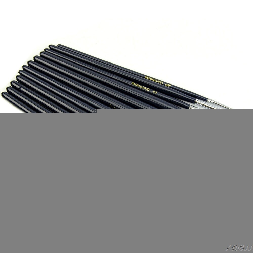 12Pc Aquarellen Borstel Acryl Olie Art Craft Aquarelle Verf Houten Handvat Pen Nagel Kunstenaar Korte Miniatuur Detail Schilderij Borstel