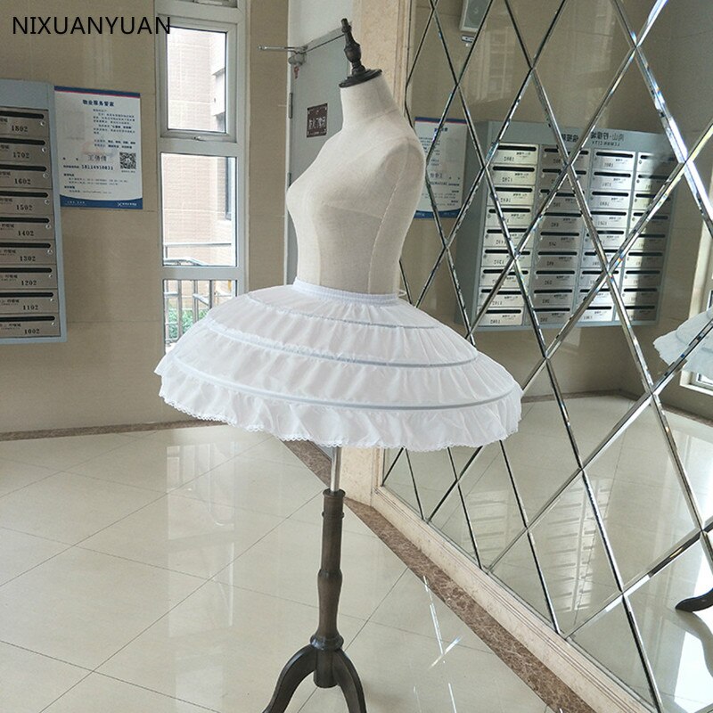 Blanco al por mayor 3 aros de boda enaguas para Vestido corto de Ballet, falda de crinolina cintura elástica enagua Jupon Tribunal
