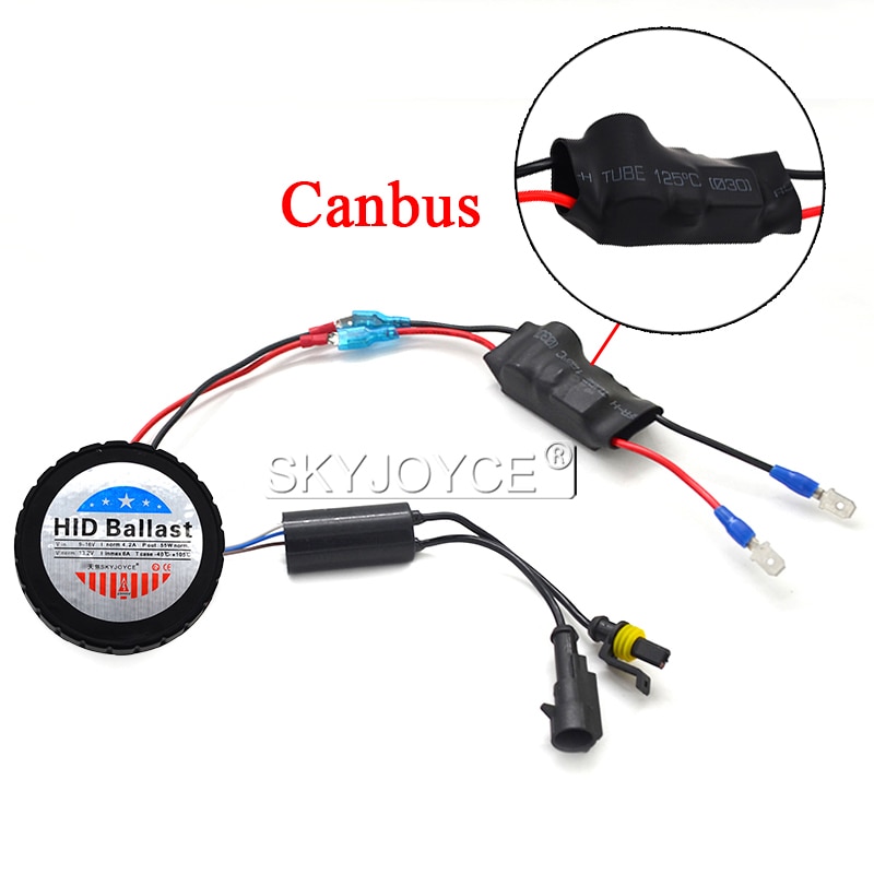 SKYJOYCE 12 V 55 W xénon H7R HID Kit AC mince Canbus rond caché Ballast Base en métal H7R HID Auto voiture phare kit 4300 k 5000 k 6000 k
