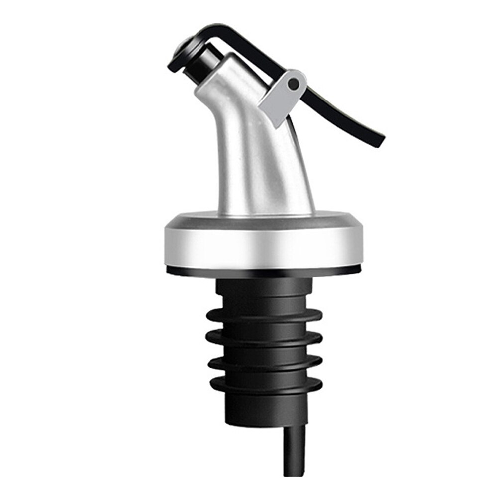 Sprayer Liquor Dispenser Nozzle Flip Top Olive Oil Wine Vinegar Bottle Cap Stopper Pourer Kitchen Tools Bar Accessories Home: Silver Black Stopper
