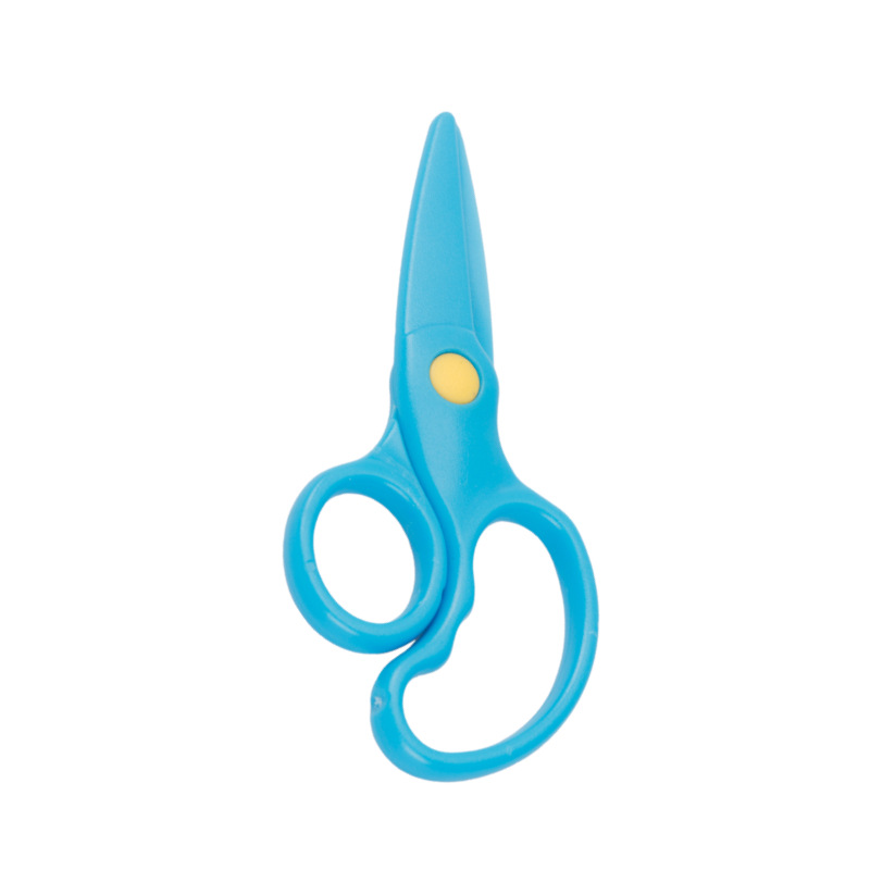 Cute Mini 137mm Safety Round Head Plastic Scissors Student Kids Paper Cutting Kindergarten School Supplies Craft Scissors: e