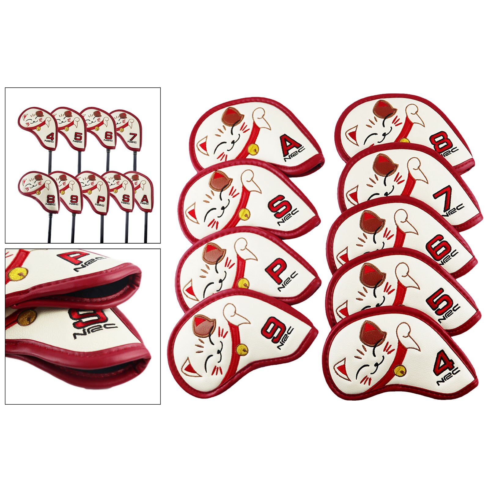 Pack of 9 Irons Head Covers Set Headcovers Set Iron Covers Headcover, Fit Most Irons