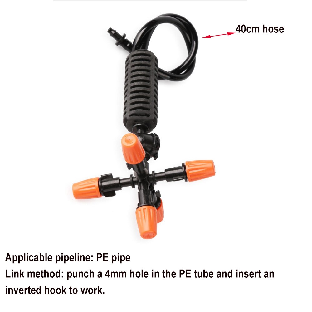 3-25 PCS Drip Irrigation Sprinkler Greenhouse Hanging Watering Dripper Misting Nozzle Cross Dripper Farm Drip Irrigation