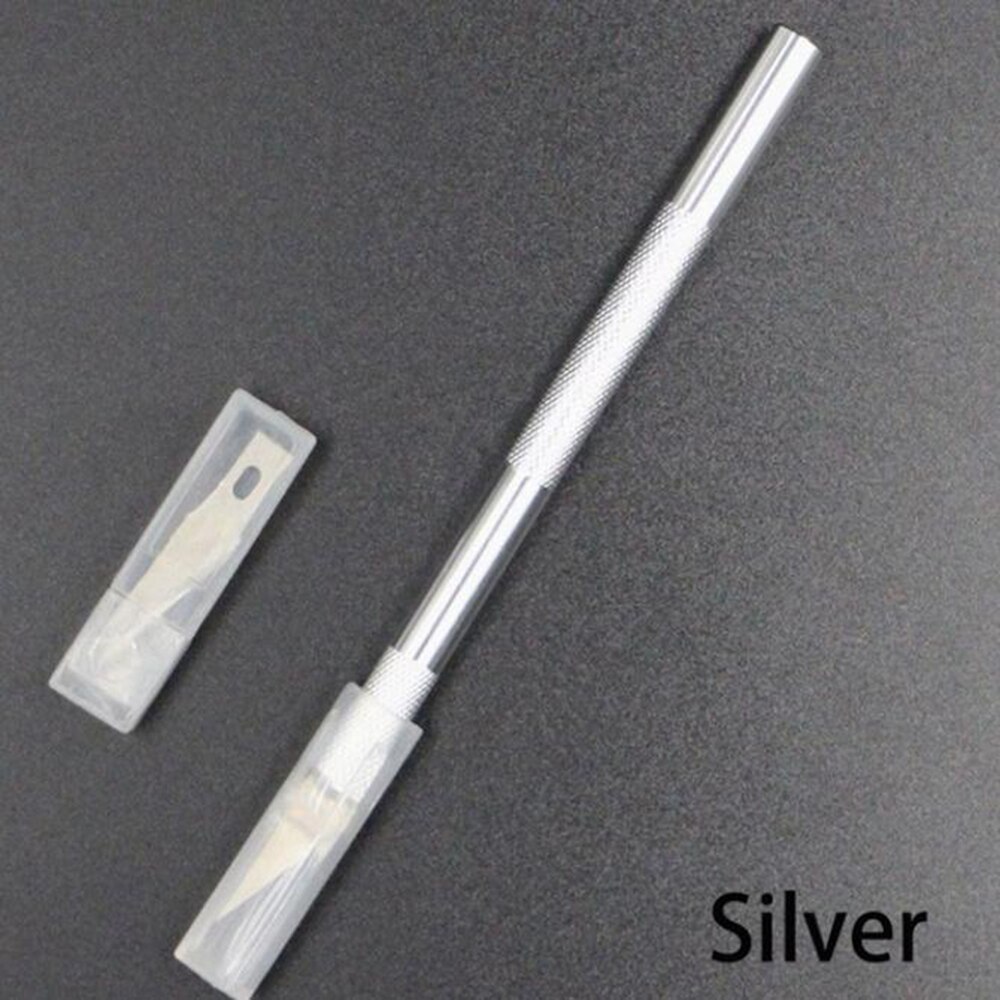 1PCS Exacto Knife Style + 6 blades #11 x-acto sculpting knife Carving Pen Scalpel Knife Tools Hobby Crafts Cutting Art: Silver